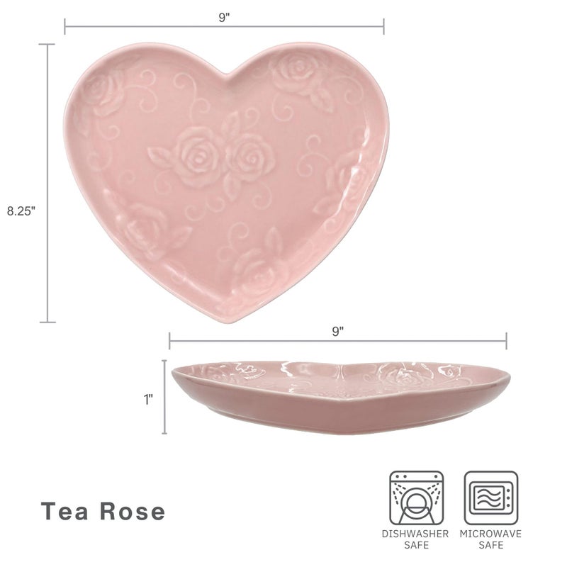 Pfaltzgraff Tearose Heart Salad Dessert Plate, 9" Pink - Image 2